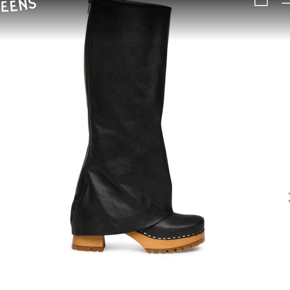 Swedish Hasbeens NWT Bootcut Knee Boot Black Super Fun Style Unique 🌈♥️ - Picture 5 of 13